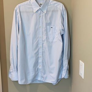 Lacoste Button Down Size 42/Large Blue White
